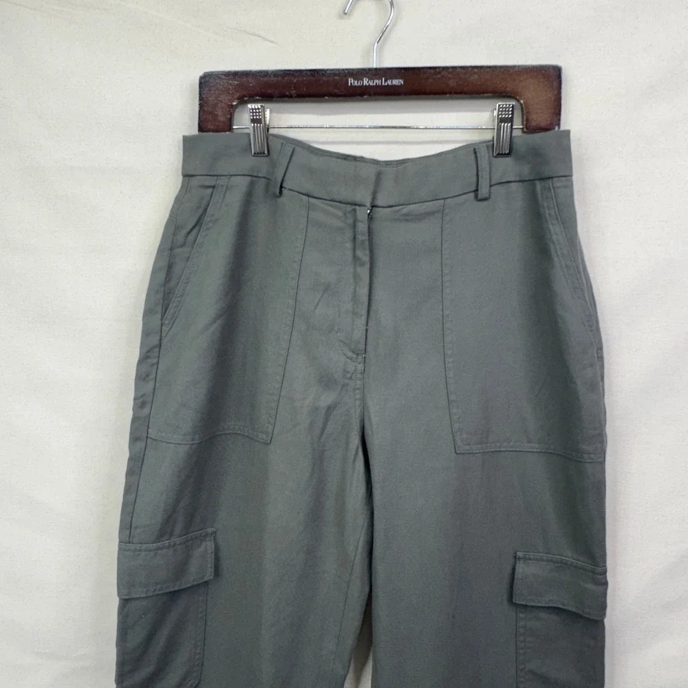 Express Cargo Pants 10R Olive Green‎ Wide Leg High Rise Utility Gorpcore